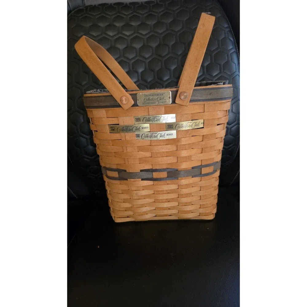 1998 Longaberger Collectors Club Membership Basket Liner, '98-'02 Member Tags